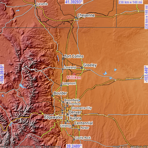 Topographic map of Milliken