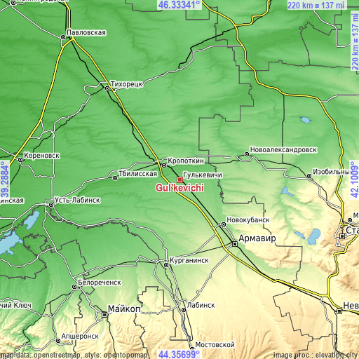 Topographic map of Gul’kevichi