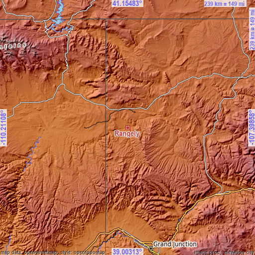 Topographic map of Rangely