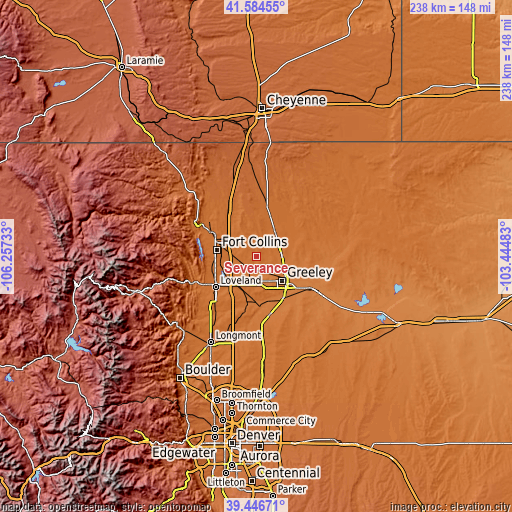 Topographic map of Severance