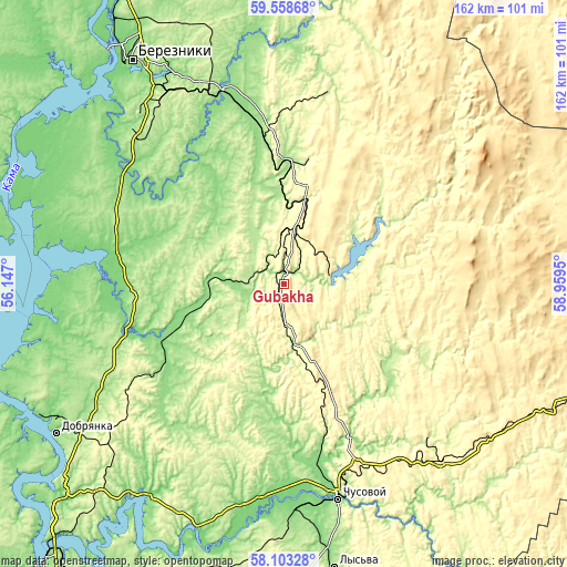 Topographic map of Gubakha