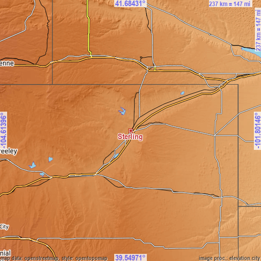 Topographic map of Sterling