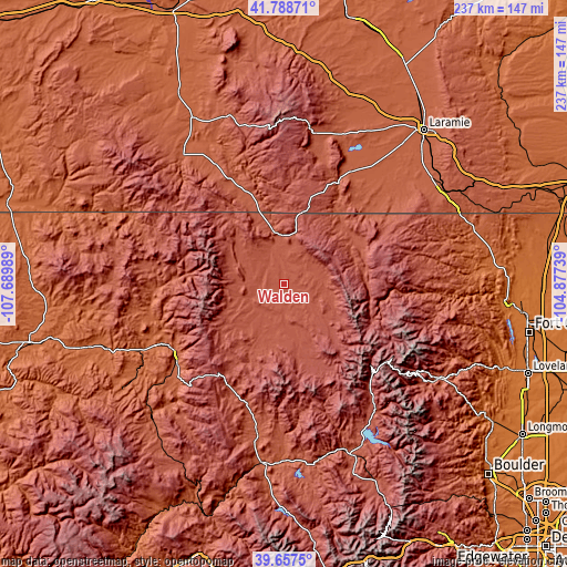 Topographic map of Walden