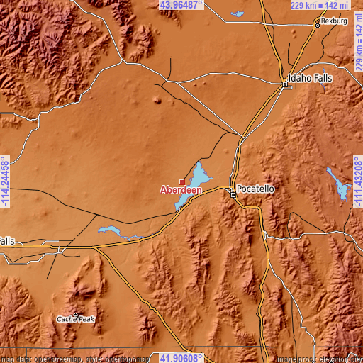 Topographic map of Aberdeen