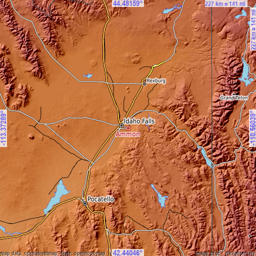 Topographic map of Ammon