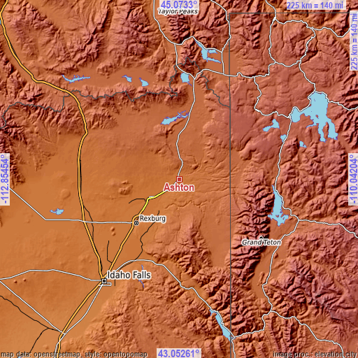 Topographic map of Ashton