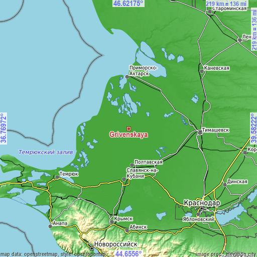 Topographic map of Grivenskaya