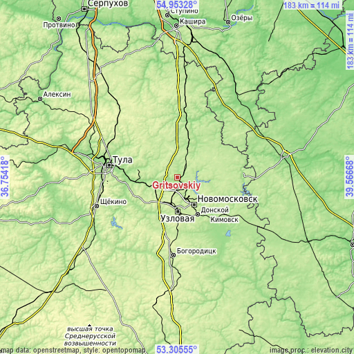 Topographic map of Gritsovskiy