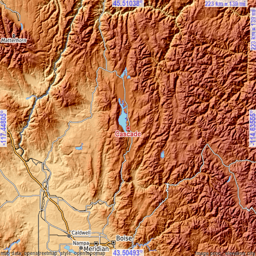 Topographic map of Cascade