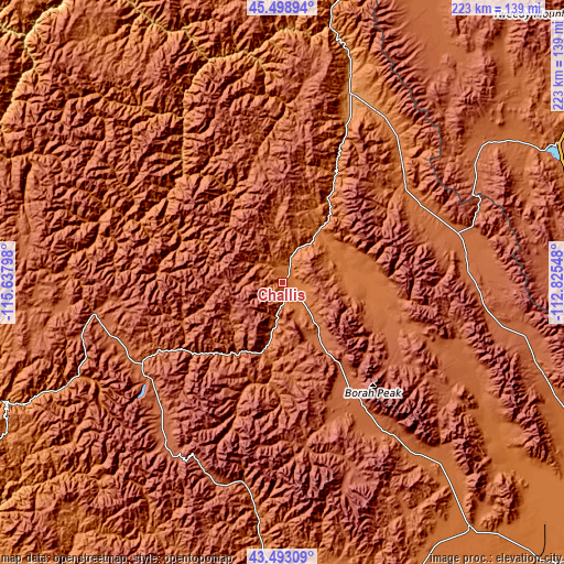 Topographic map of Challis