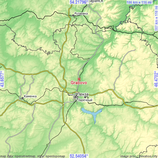 Topographic map of Grabovo