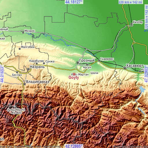 Topographic map of Goyty