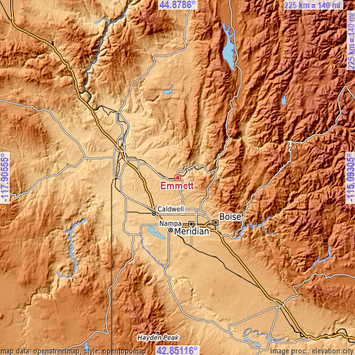 Topographic map of Emmett