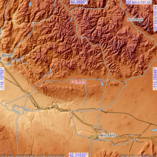 Topographic map of Fairfield