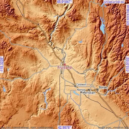 Topographic map of Fruitland