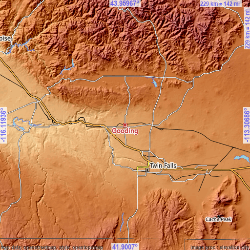 Topographic map of Gooding