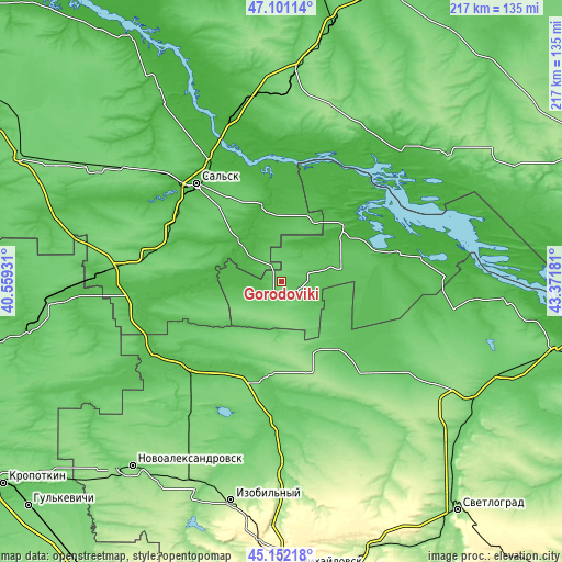 Topographic map of Gorodoviki