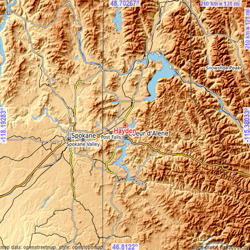 Topographic map of Hayden