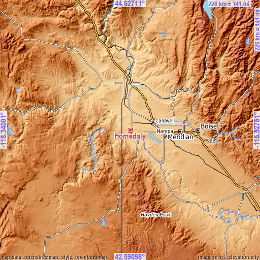 Topographic map of Homedale