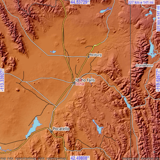 Topographic map of Iona