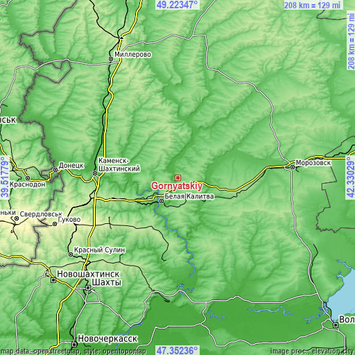 Topographic map of Gornyatskiy