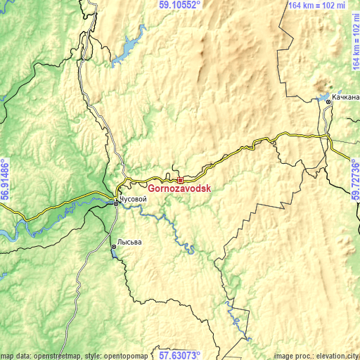 Topographic map of Gornozavodsk