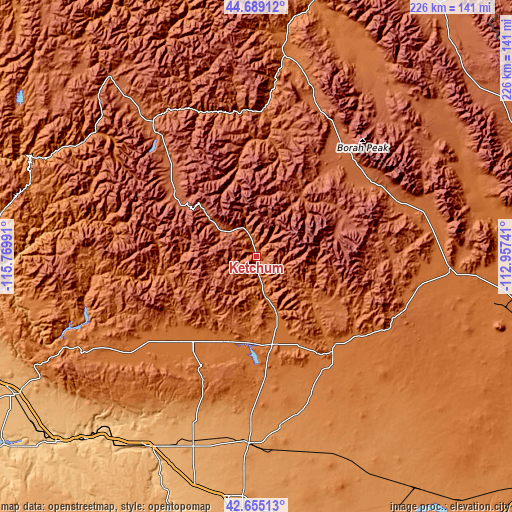 Topographic map of Ketchum