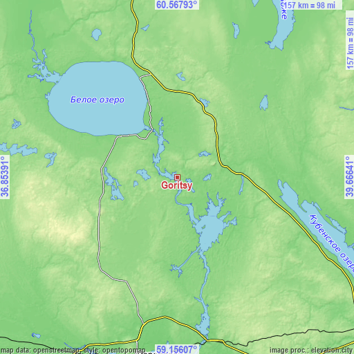 Topographic map of Goritsy