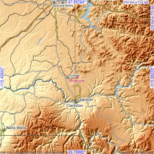 Topographic map of Moscow