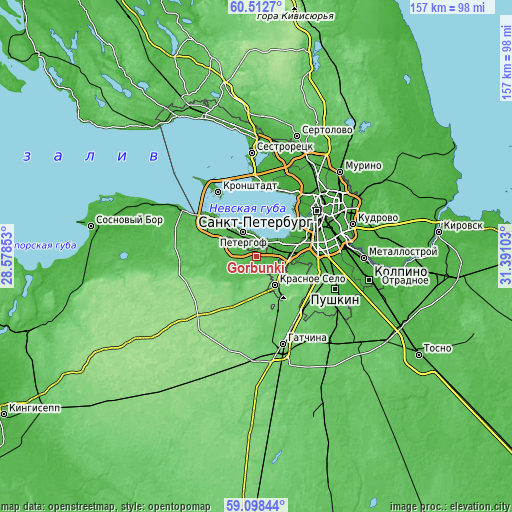 Topographic map of Gorbunki