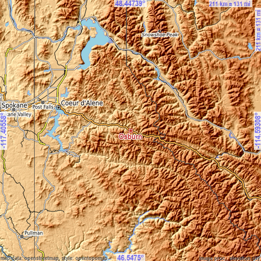 Topographic map of Osburn