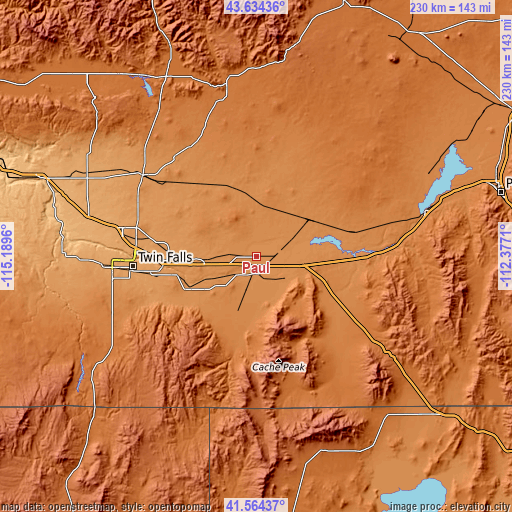 Topographic map of Paul