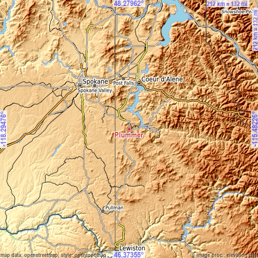 Topographic map of Plummer