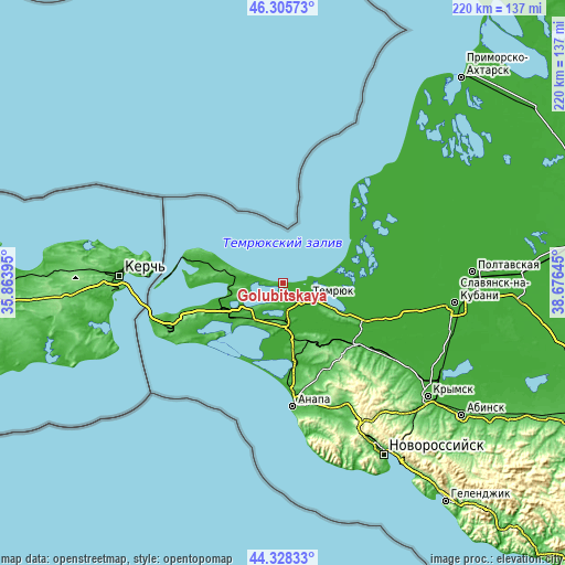 Topographic map of Golubitskaya