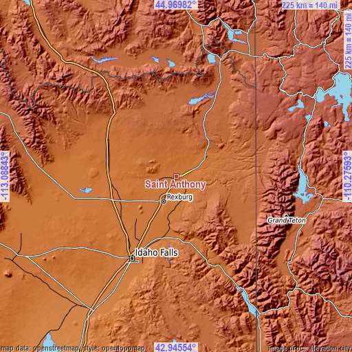 Topographic map of Saint Anthony