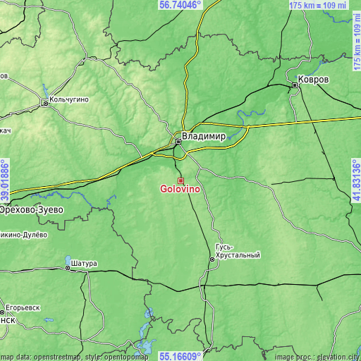 Topographic map of Golovino