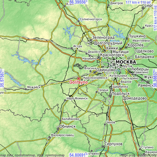 Topographic map of Golitsyno