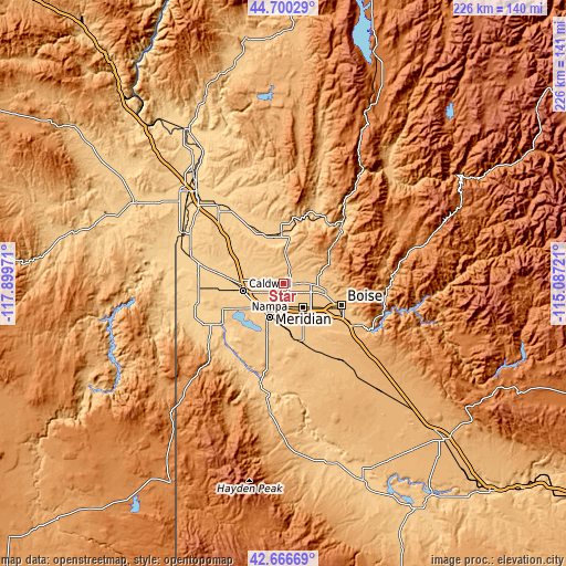 Topographic map of Star