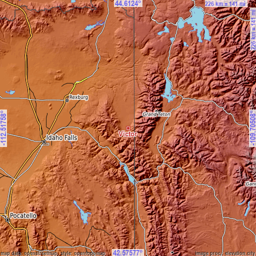 Topographic map of Victor