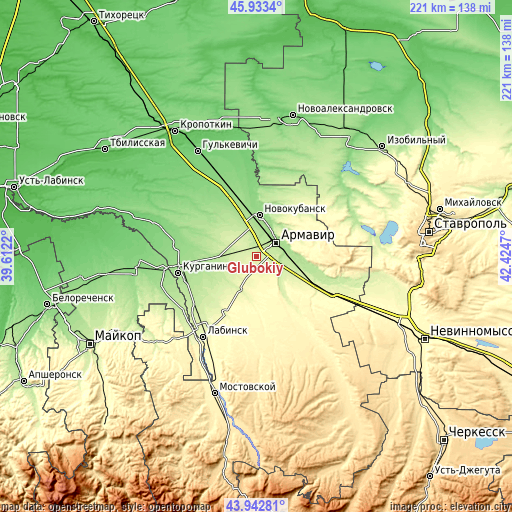 Topographic map of Glubokiy