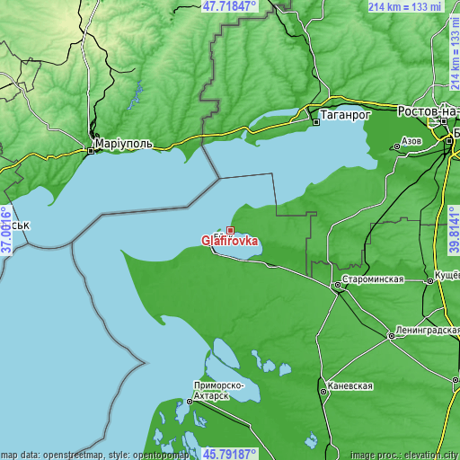 Topographic map of Glafirovka