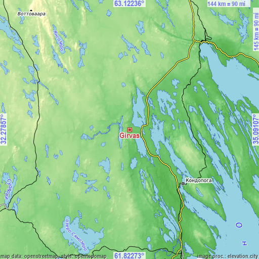 Topographic map of Girvas