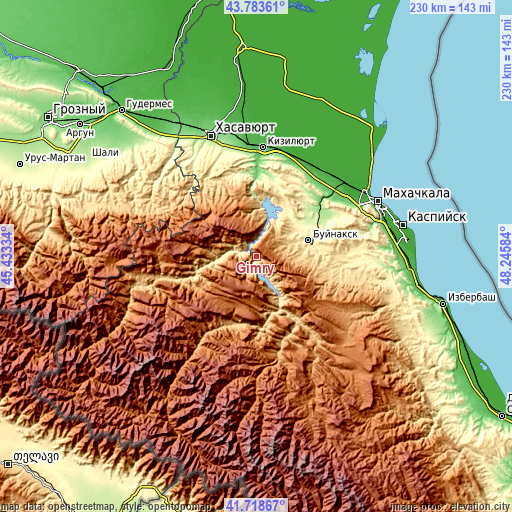 Topographic map of Gimry