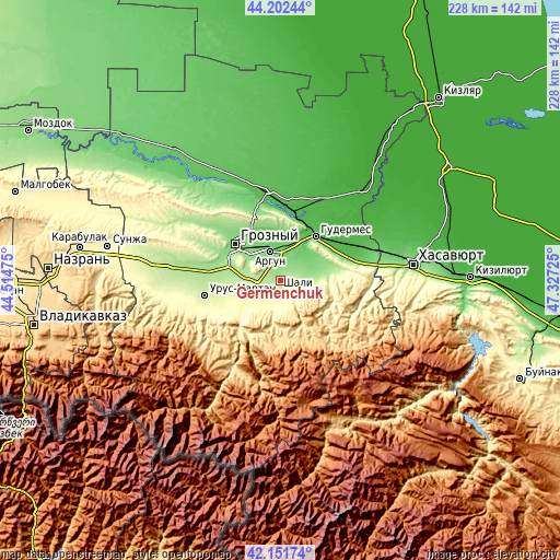 Topographic map of Germenchuk