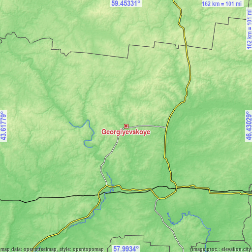 Topographic map of Georgiyevskoye