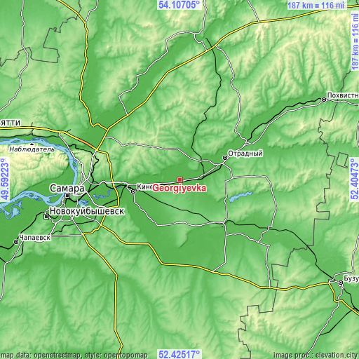 Topographic map of Georgiyevka