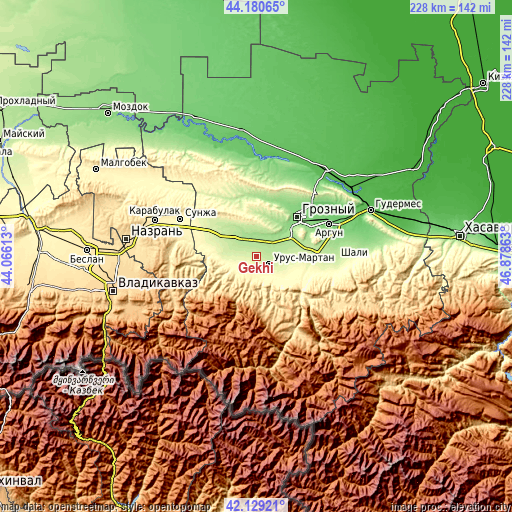 Topographic map of Gekhi