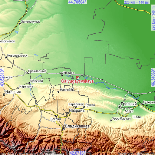 Topographic map of Galyugayevskaya