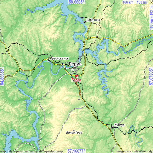 Topographic map of Froly