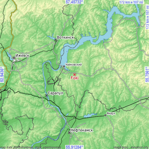 Topographic map of Foki